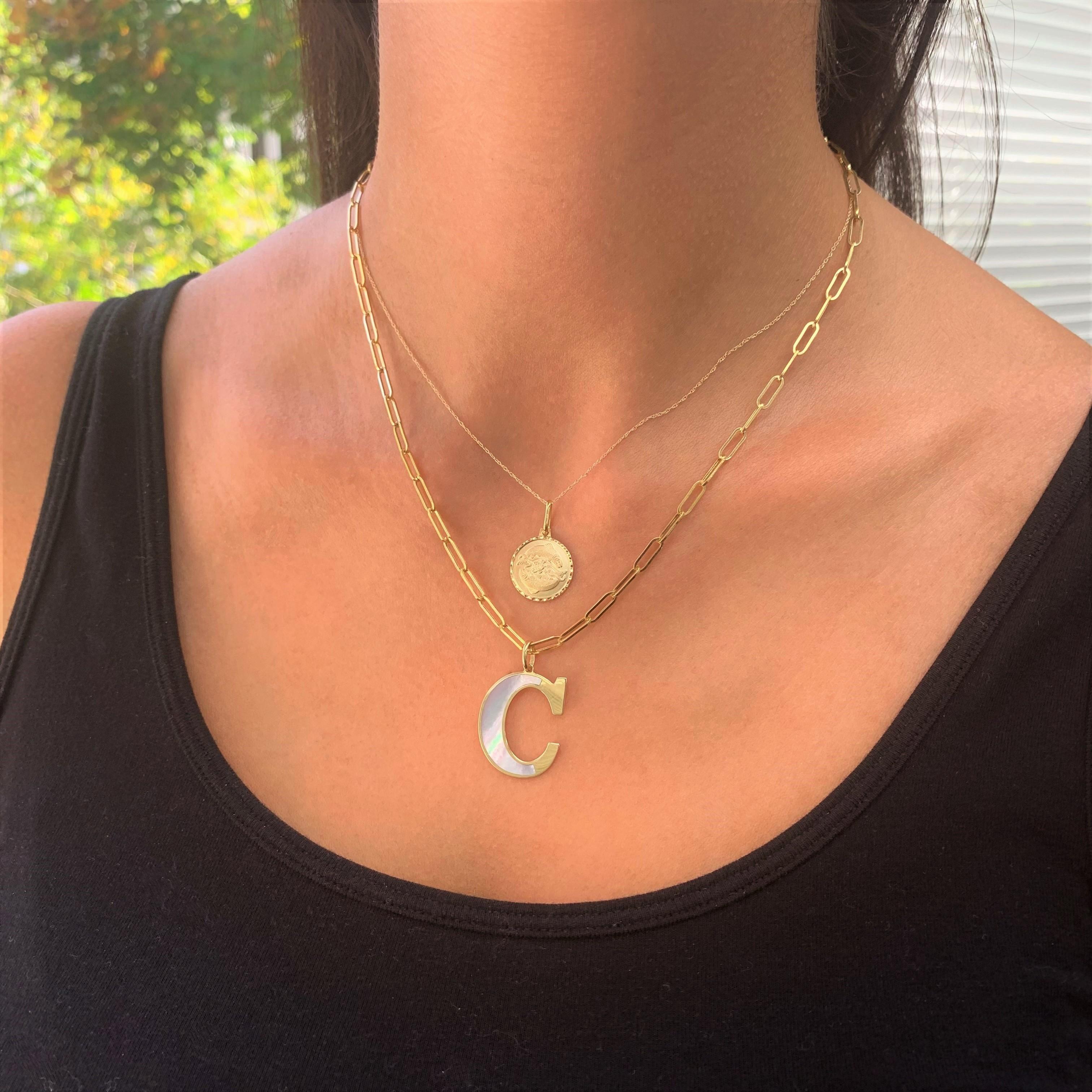 Women's 14k Yellow Gold Zodiac Pendant Necklace, Libra For Sale