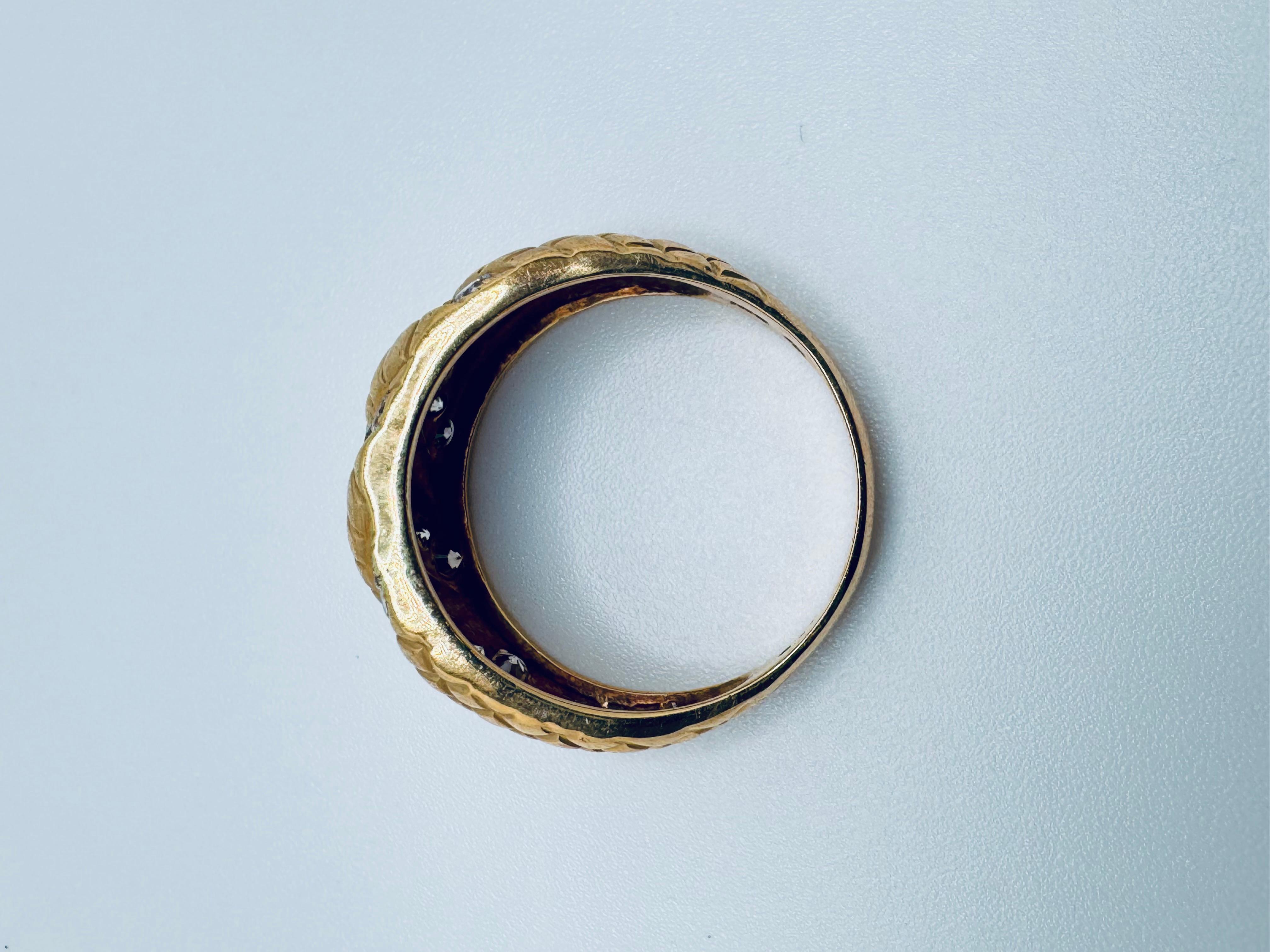 da uomo o donna Anello con diamante Golden Crest giallo 14K in vendita