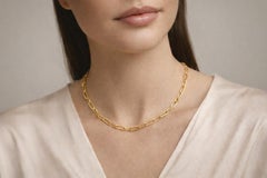 14K Yellow Heavy Gold Paperclip Link Chain Necklace