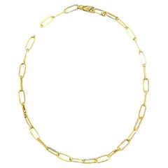 14K Yellow Heavy Gold Paperclip Link Chain Necklace