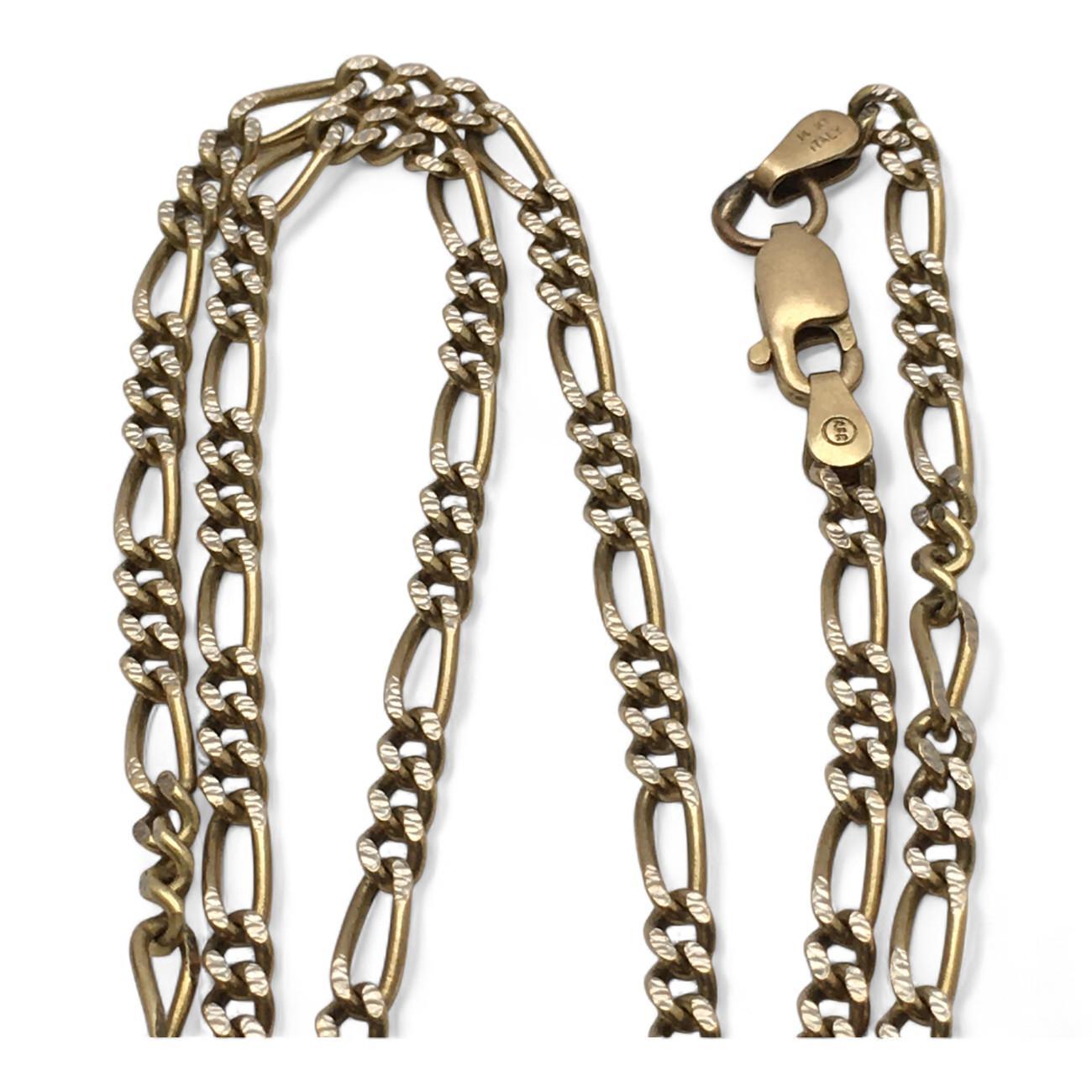 Collier à chaîne épaisse en or jaune italien 14 carats mesurant 18