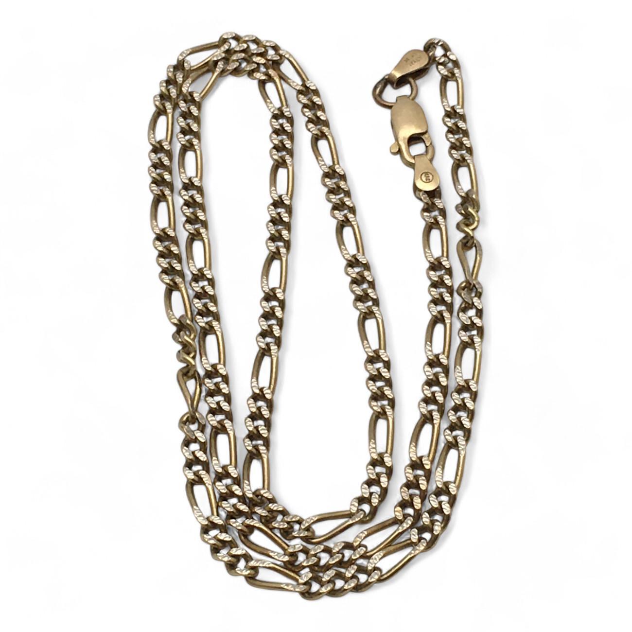 Collier à chaîne épaisse en or jaune italien 14 carats mesurant 18