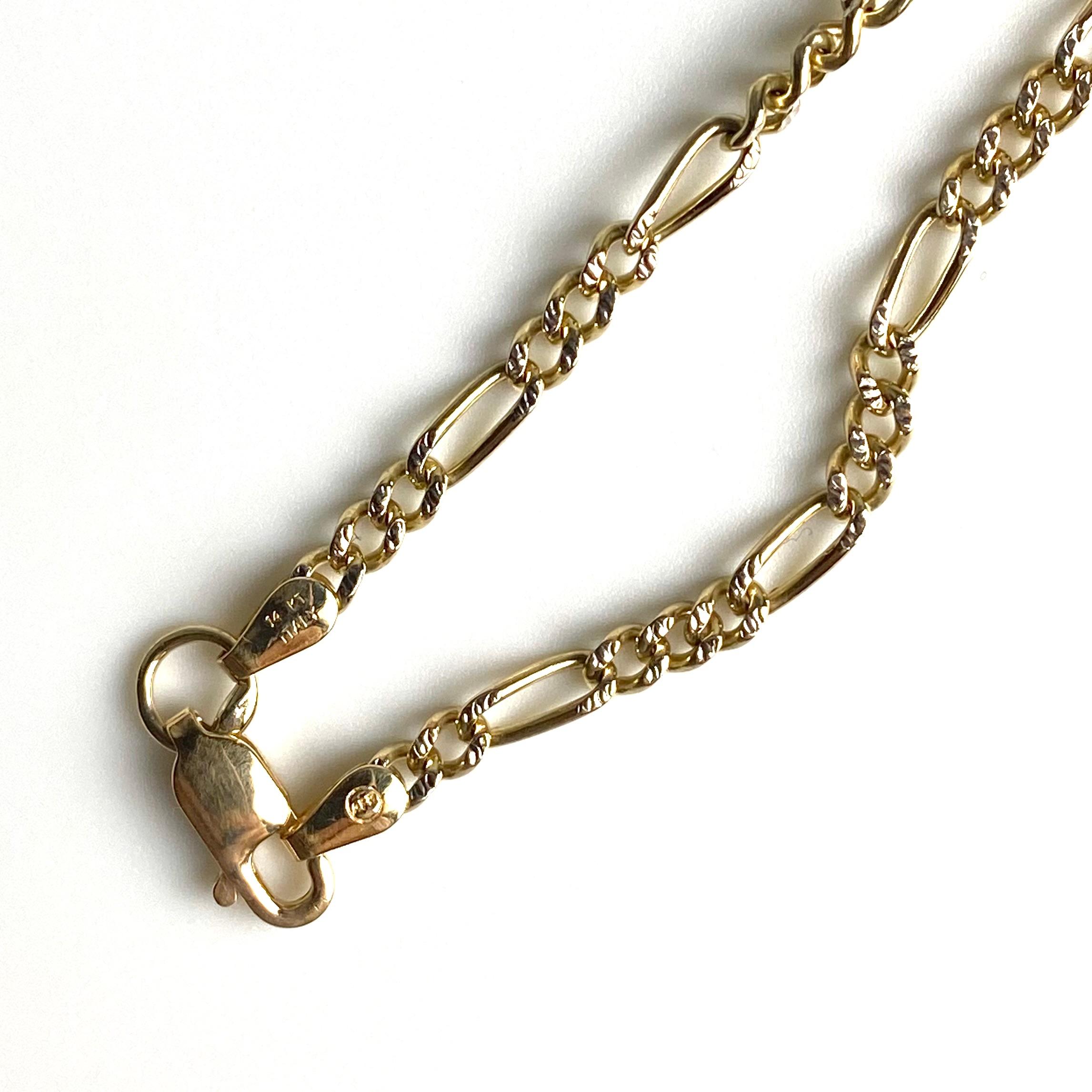 Modern 14K Yellow Italian Gold Thick Chain Necklace Measuring 18