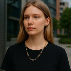 14K Yellow Italian Gold Thick Chain Necklace Measuring 18" Long, 5.8 dwt