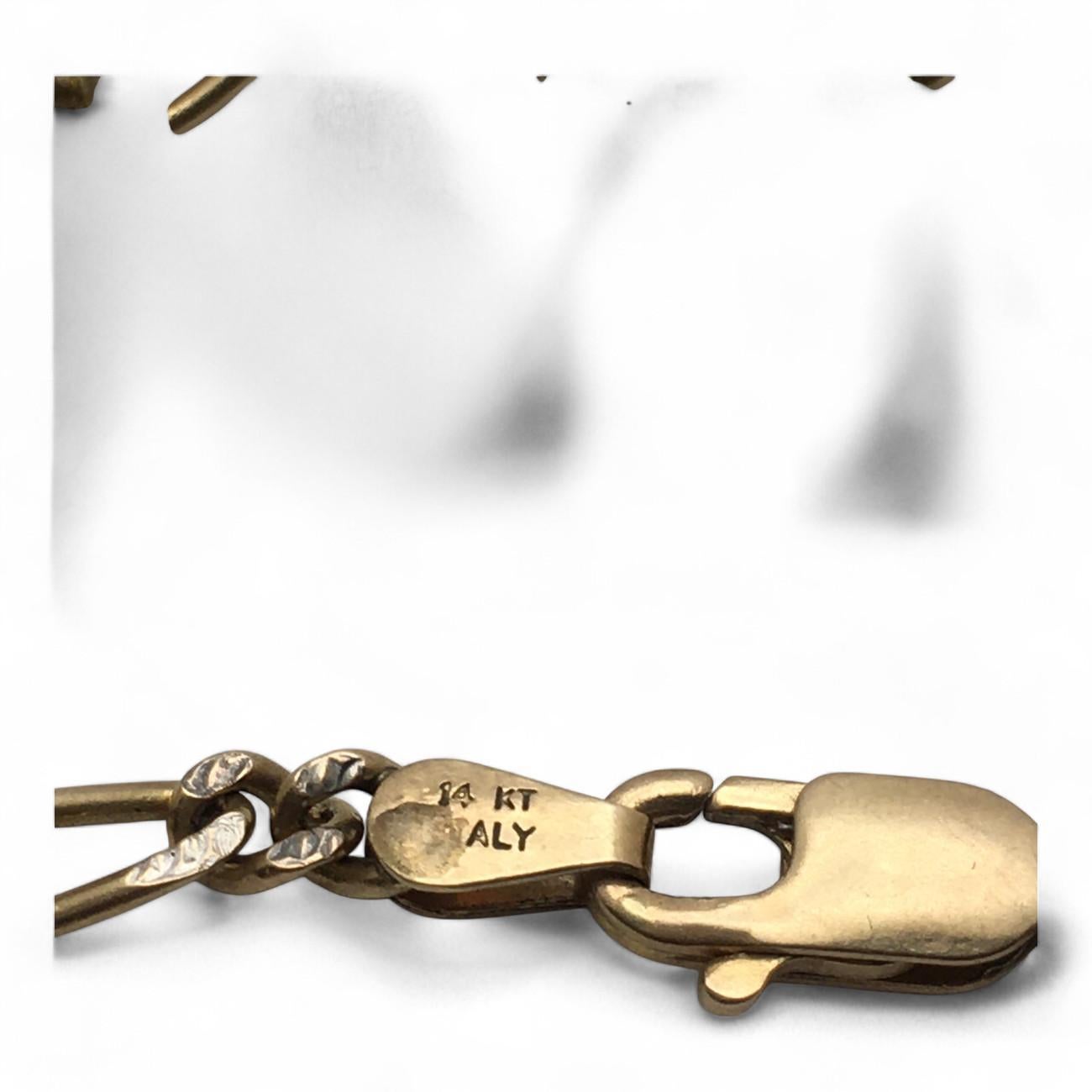 Collier à chaîne épaisse en or jaune italien 14 carats mesurant 18