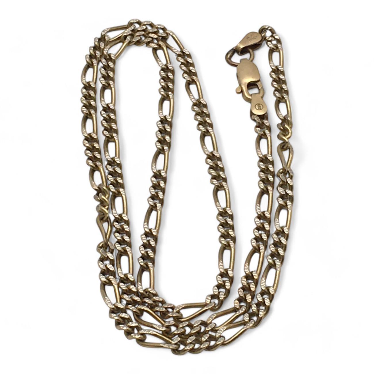 Collier à chaîne épaisse en or jaune italien 14 carats mesurant 18