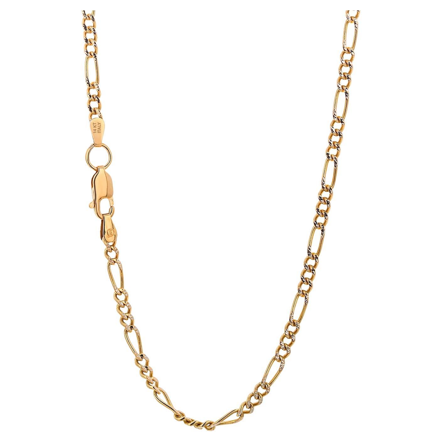 14K Yellow Italian Gold Thick Chain Necklace Measuring 18" Long, 5.8 dwt For Sale