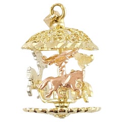 14k Yellow, Rose, and White Gold Carousel Charm