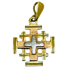 14k Yellow/Rose Gold Cross of Jerusalem