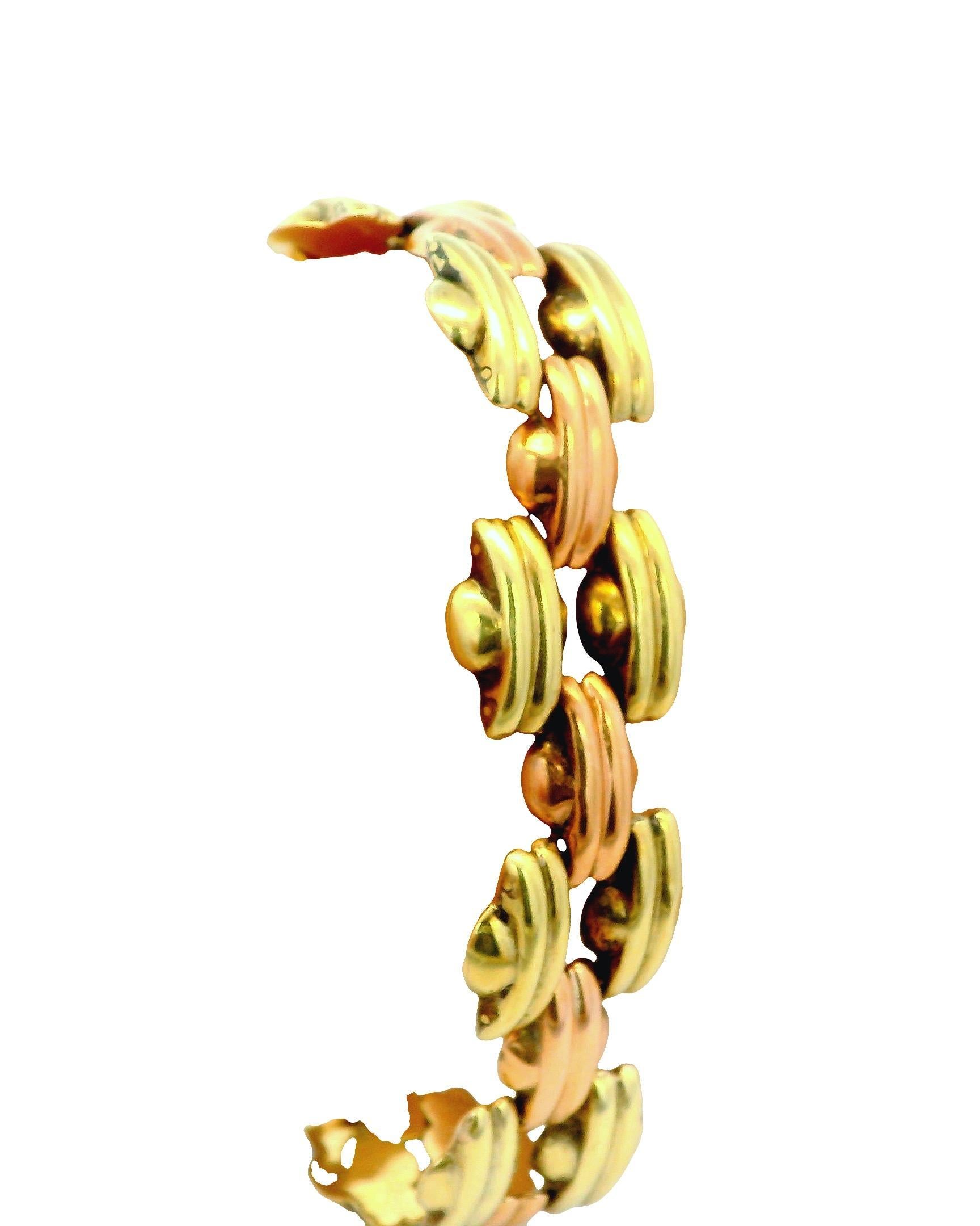 De los hombres Pulsera Retro Oro Amarillo y Rosa 14K en venta