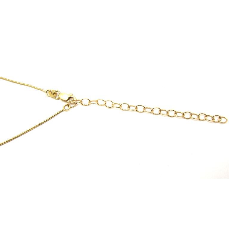 Modern 14K Yellow Single Wave Necklace with Diamond Accent and Adjustable Chain For Sale