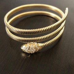 14 Karat Yellow Spiral Bangle