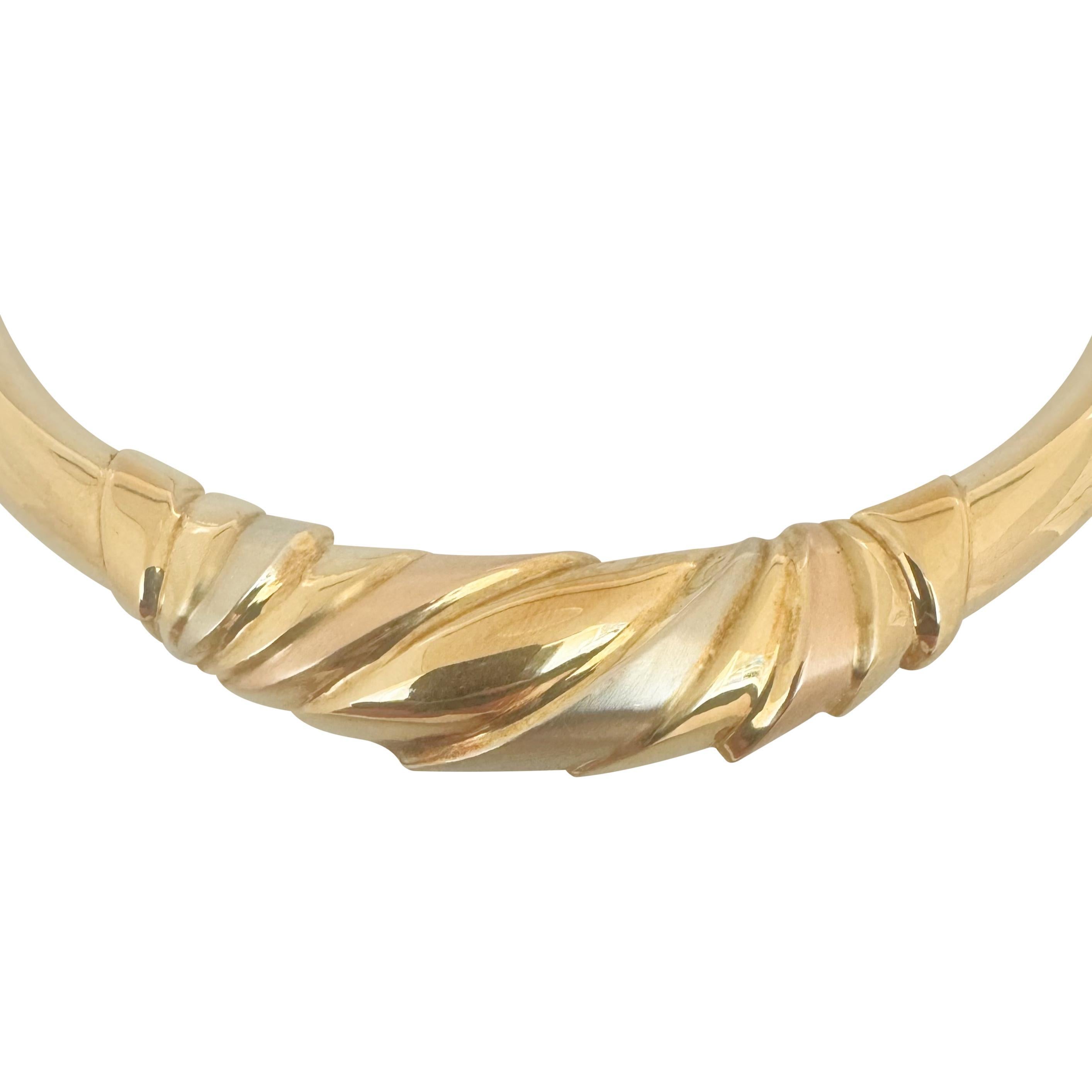 14k Yellow White and Rose Gold 54.7g Tri Tone Heavy Ladies Necklace Italy 16