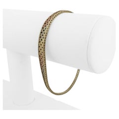 Oro giallo, bianco e rosa 14k 8g Bracciale da donna graduato a tre toni Italia 7.25