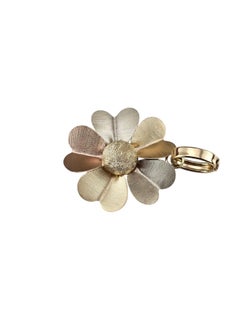 14K Yellow, White and Rose Gold Flower Pendant #24346