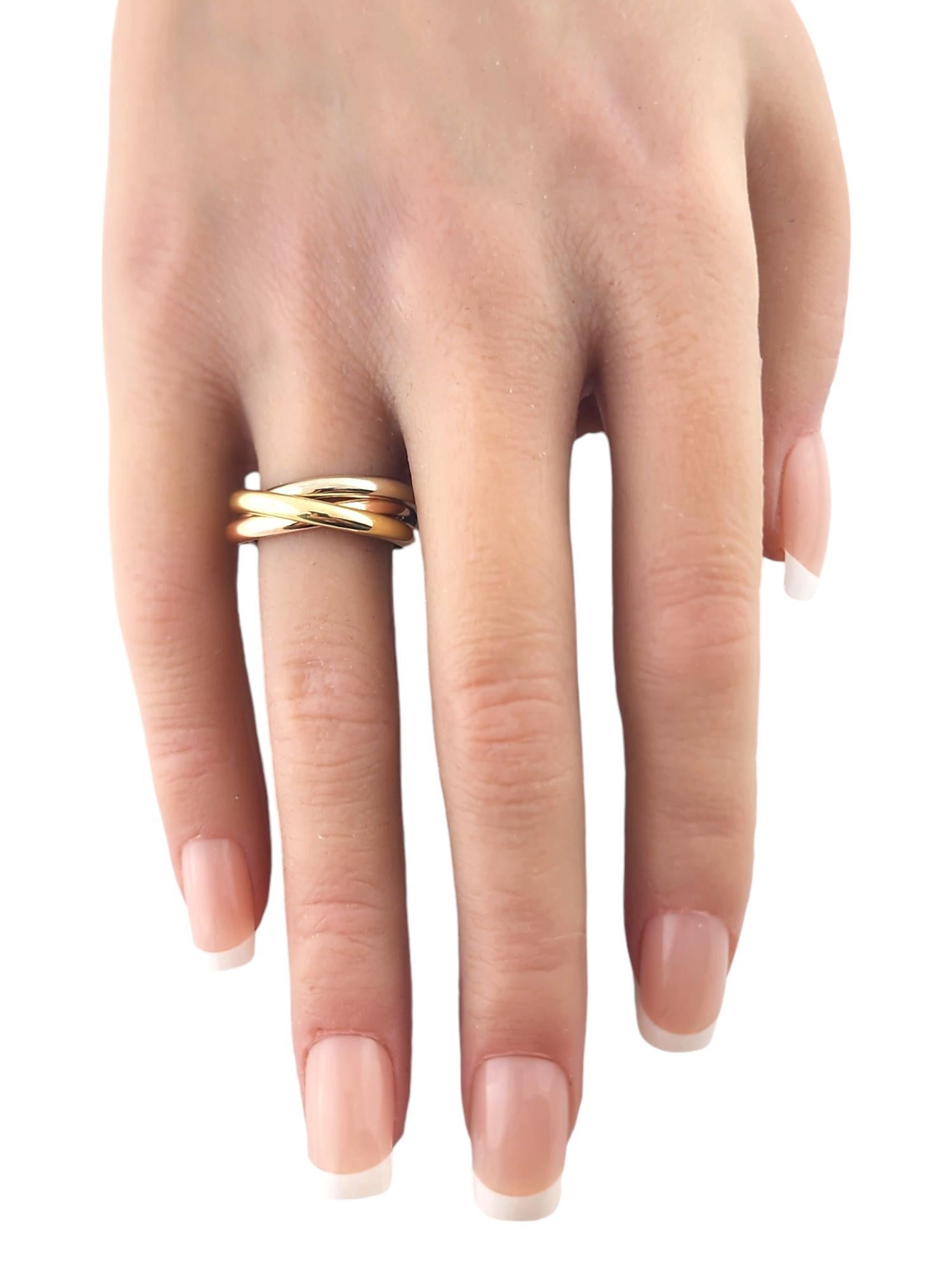14K Yellow, White, and Rose Gold Rolling Ring Size 5 #18532 For Sale 3