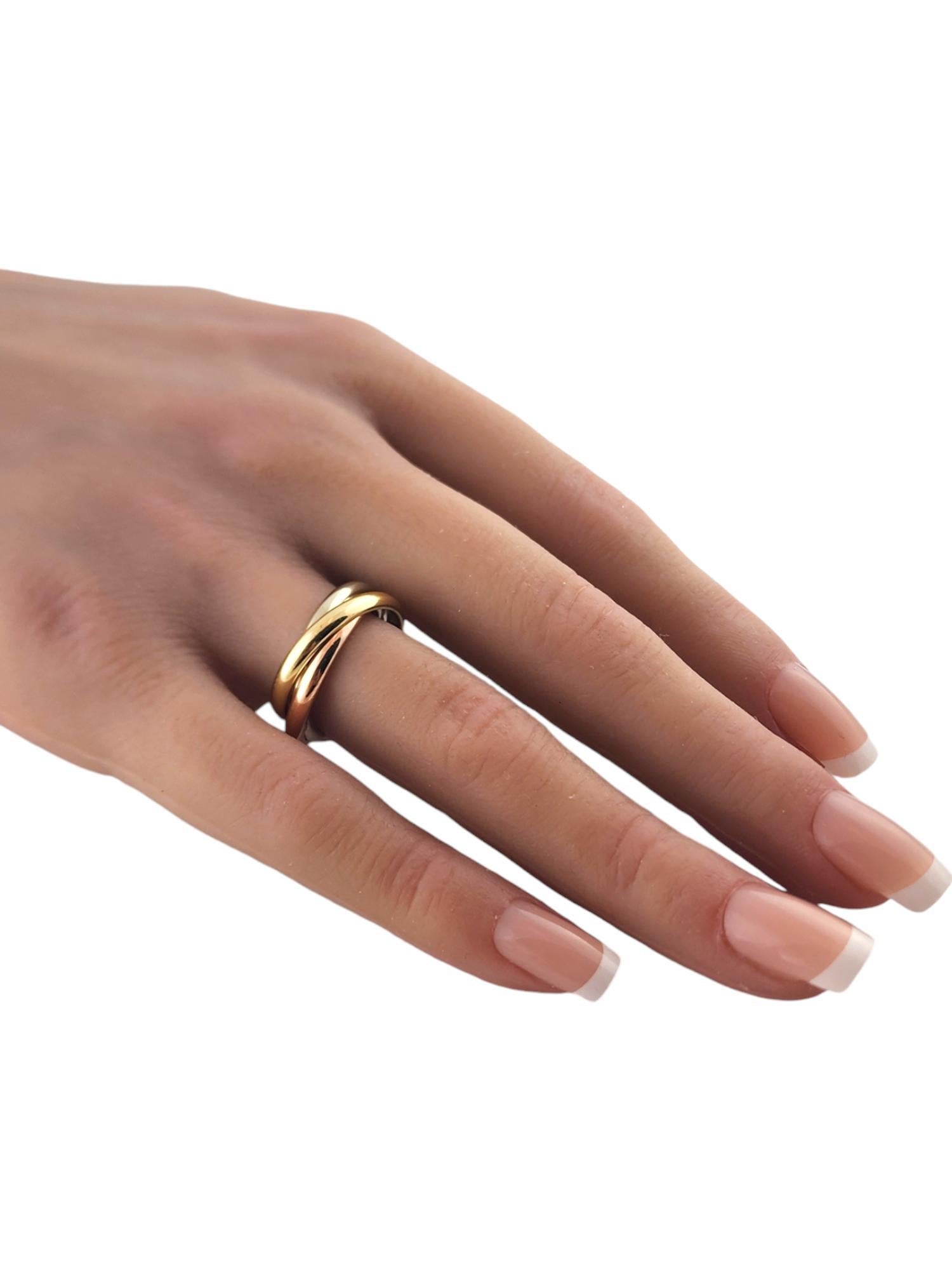 14K Yellow, White, and Rose Gold Rolling Ring Size 5 #18532 For Sale 4