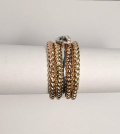 14k Yellow, White and Rose Gold Stackable "Rotating Heart" Rings with Diamonds