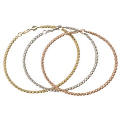 14k Gelb-, Weiß- und Roségold Tricolor-Armband-Set