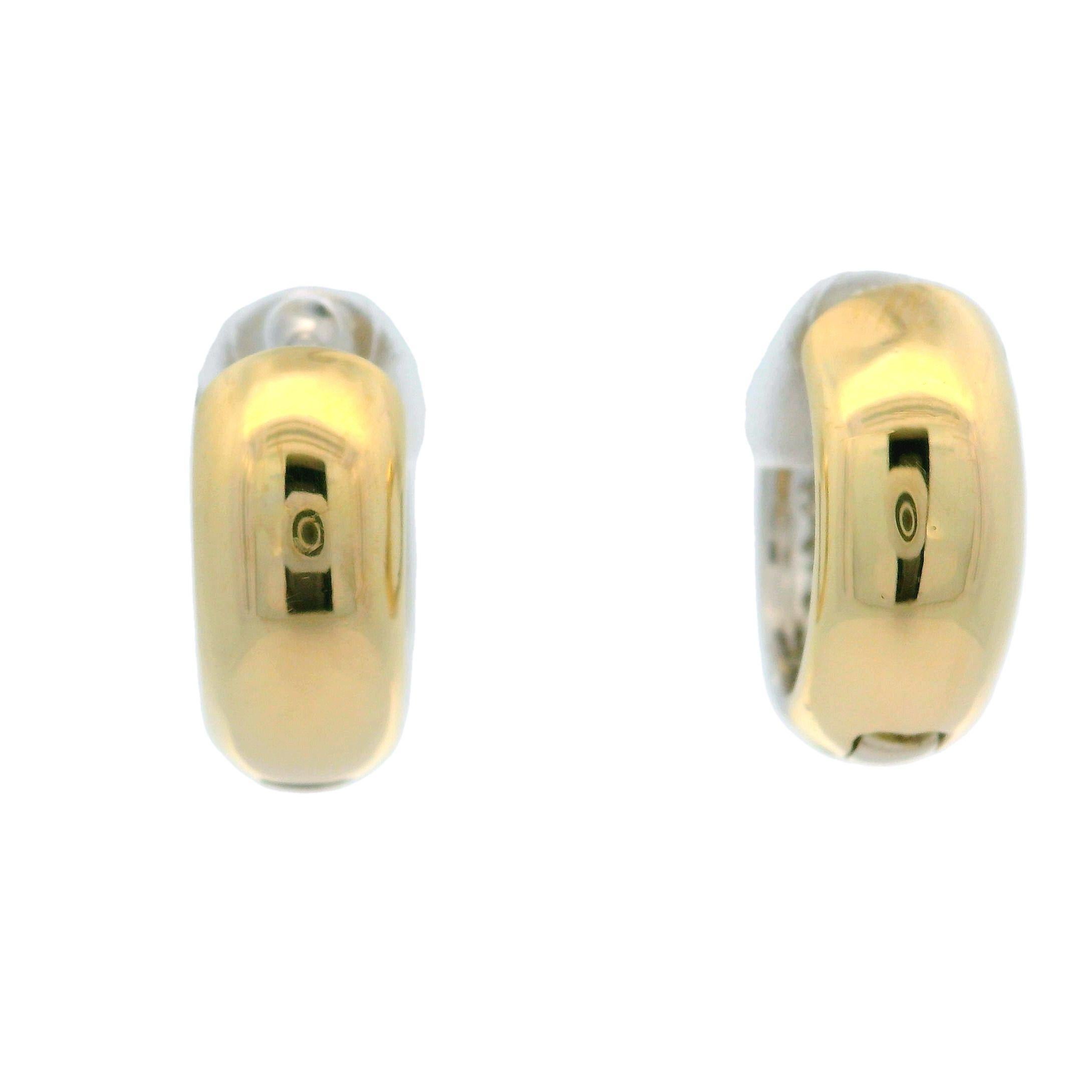 14k Yellow & White Gold 0.25ctw Diamond Petite Huggie Hoop Earrings 4