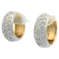 14k Yellow & White Gold 0.25ctw Diamond Petite Huggie Hoop Earrings