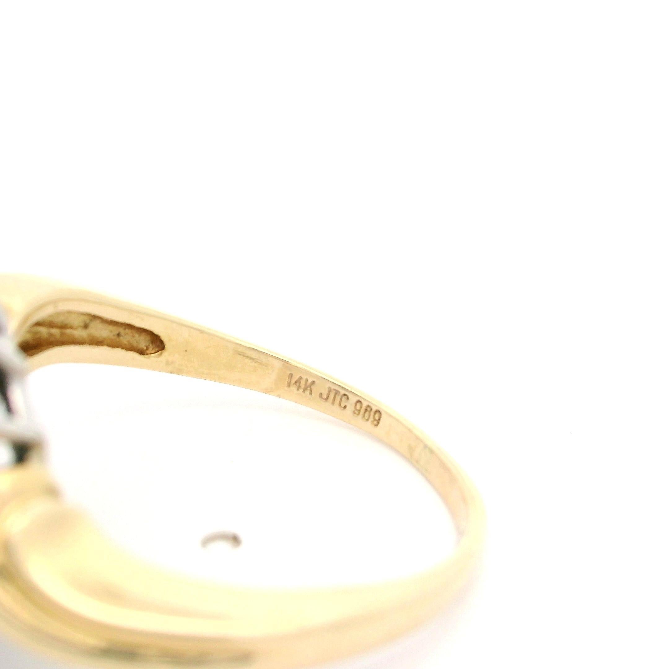 Bague grappe classique en or jaune et blanc 14k 0,80ctw Fiery Diamond en vente 8