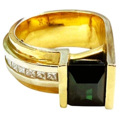 14k Yellow & White Gold 2.1 Carat Tourmaline & .55 Carat Diamond Ring- Appraisal