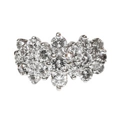 14k Yellow & White Gold 2.45 Carat Large Cluster Pyramid Diamond Ring Size 7