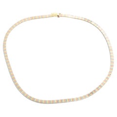 Vintage 14K Yellow, White Gold and Pink Gold Necklace
