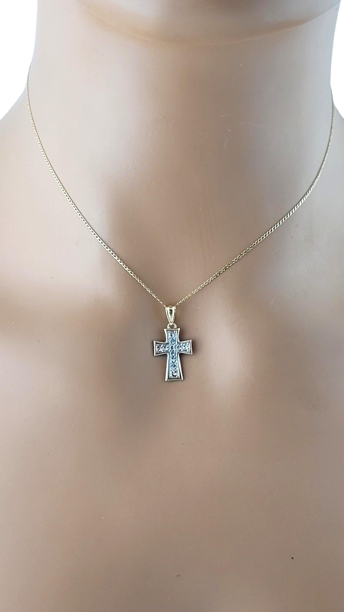 14K Yellow & White Gold Cross Pendant #17343 For Sale 2