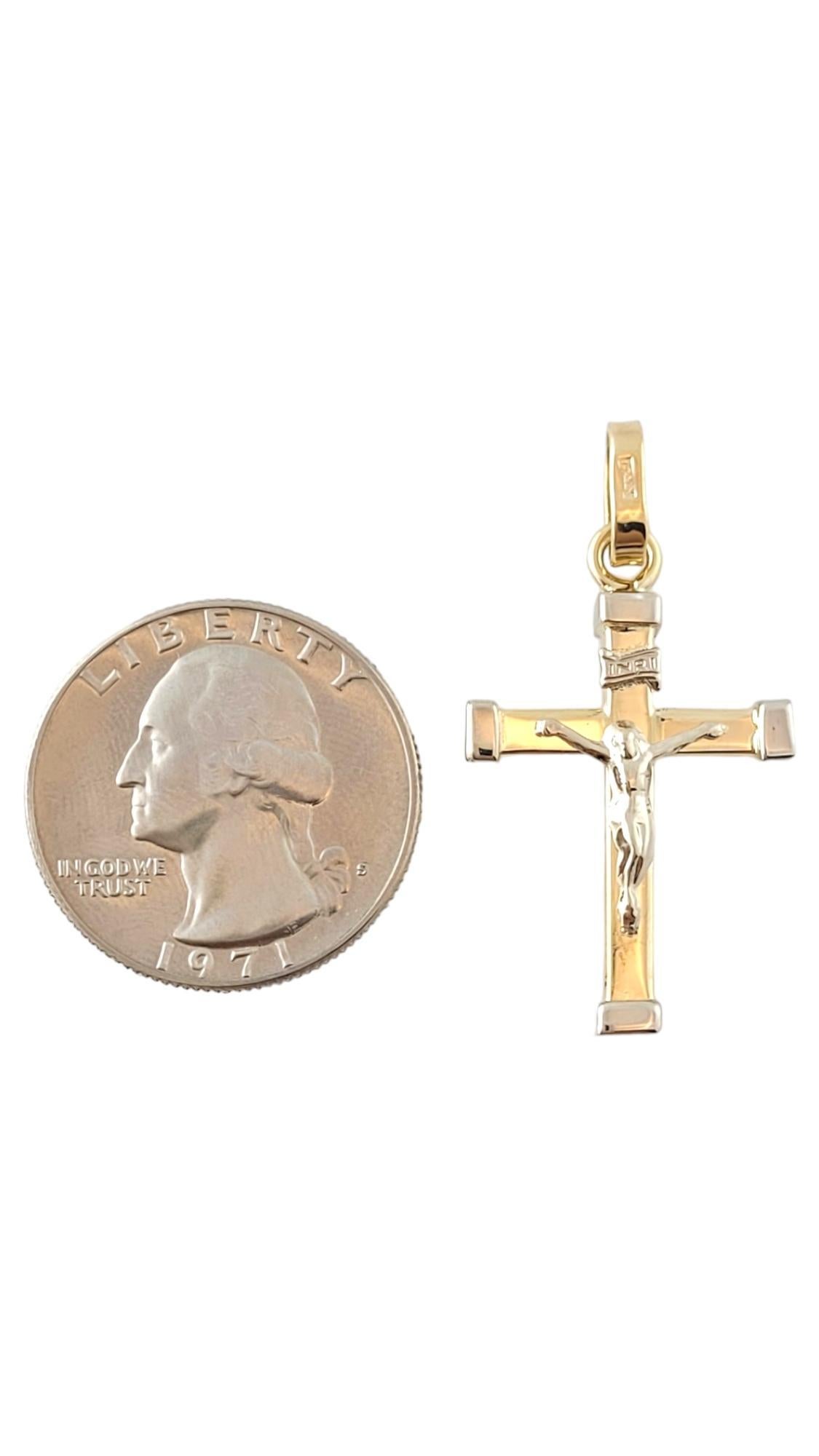 14K Yellow & White Gold Crucifix Pendant #16904 For Sale 2