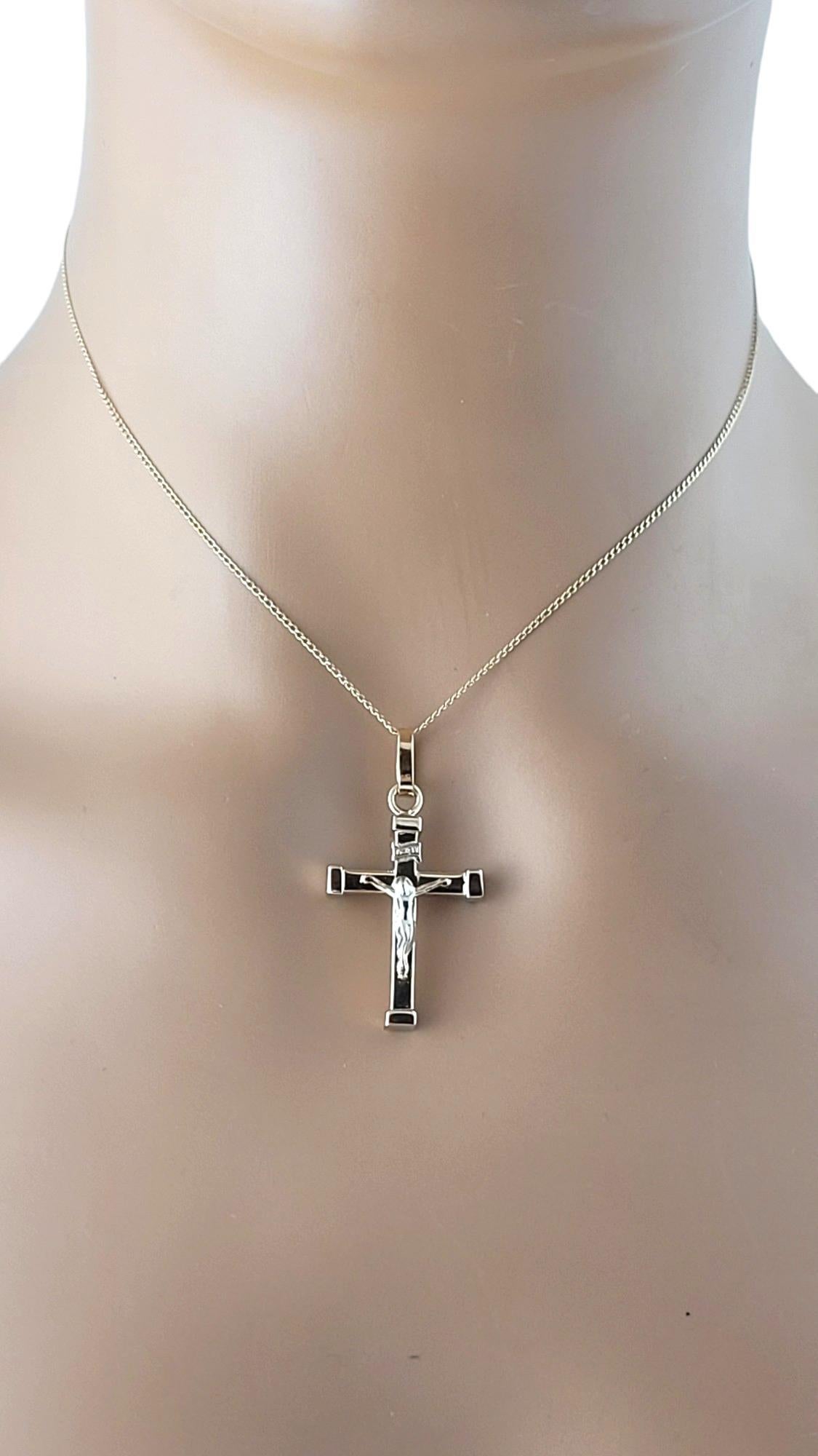 14K Yellow & White Gold Crucifix Pendant #16904 For Sale 3