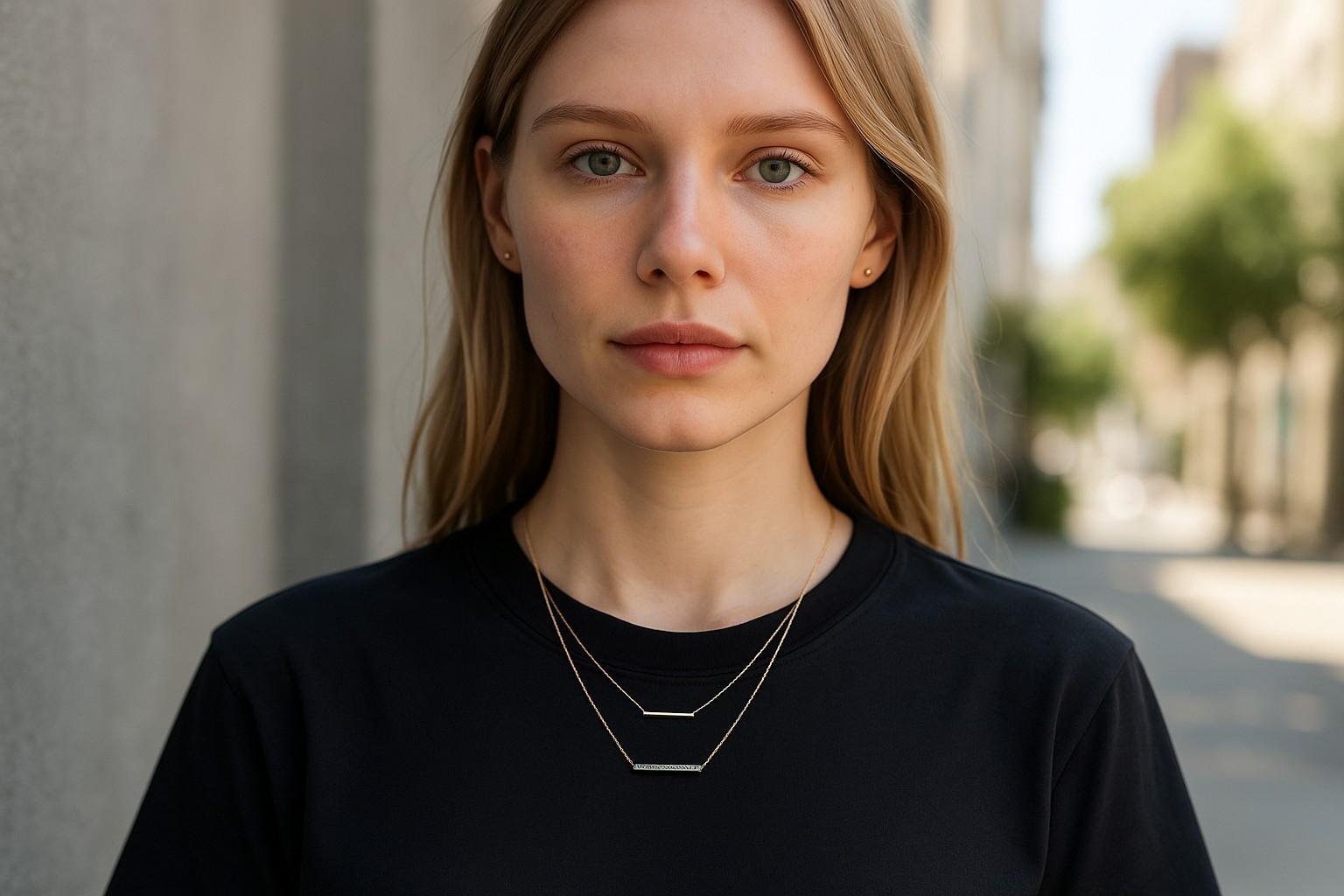 Elevate your jewelry collection with this chic 14K Yellow and White Gold Diamond Bar Layered Necklace, perfect for fashion-forward layering and everyday sophistication. Crafted in a harmonious blend of polished yellow and white gold, this design