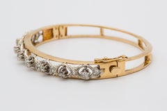 Bracelet en or jaune et blanc 14k avec diamants