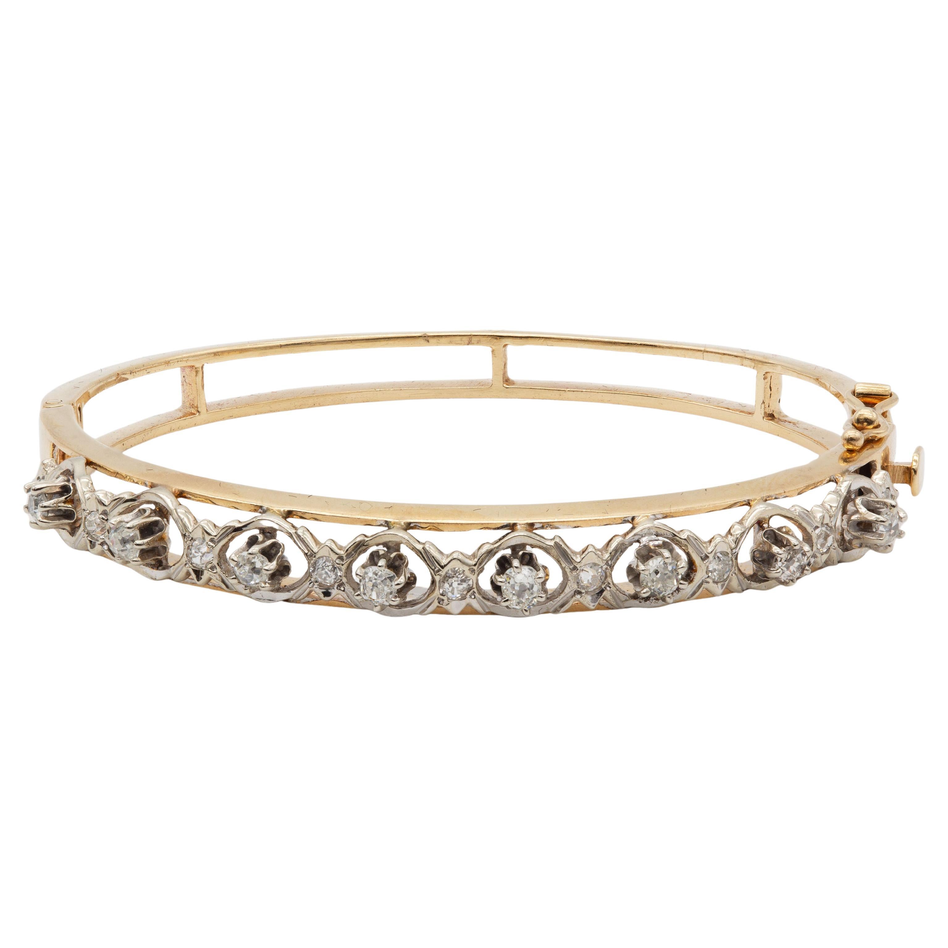14k Yellow & White Gold Diamond Bracelet