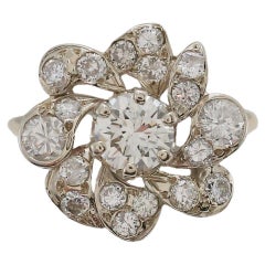 14k Yellow & White Gold Diamond Cocktail Ring, Size 5.75 - 3.6g