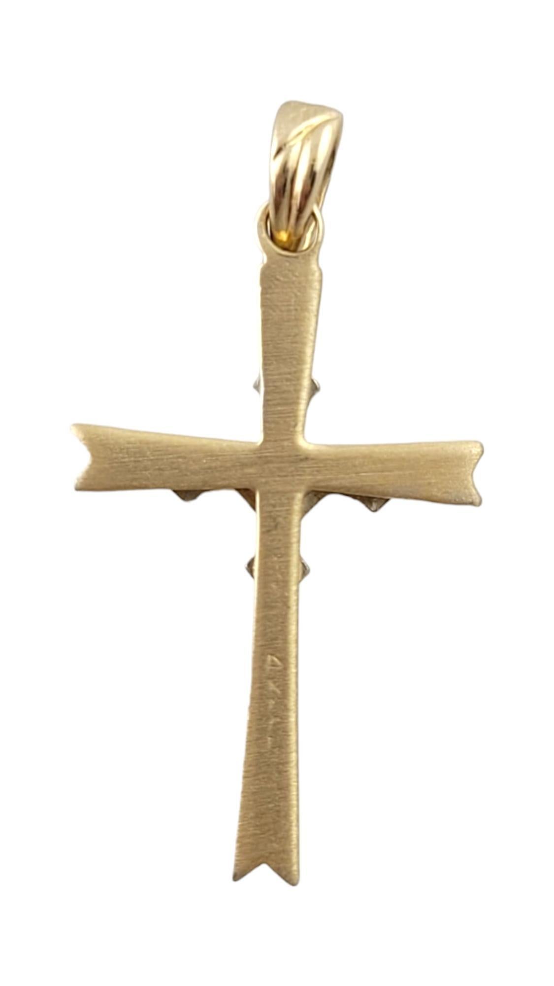 Women's 14K Yellow & White Gold Diamond Cross Pendant #18089 For Sale