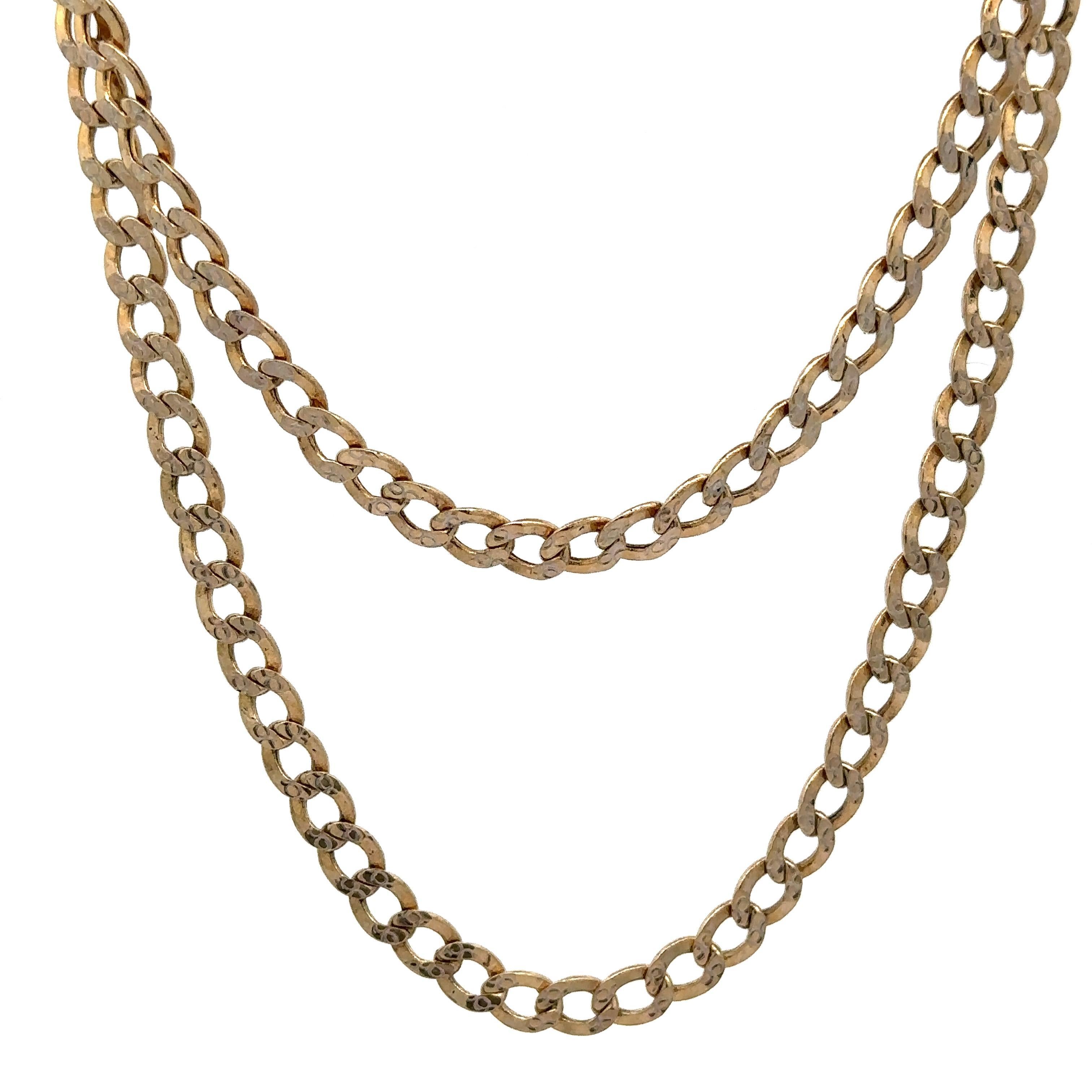 Collier à maillons cubains de 22 pouces en or jaune et blanc 14k avec diamants au centre de la chaîne Unisexe en vente