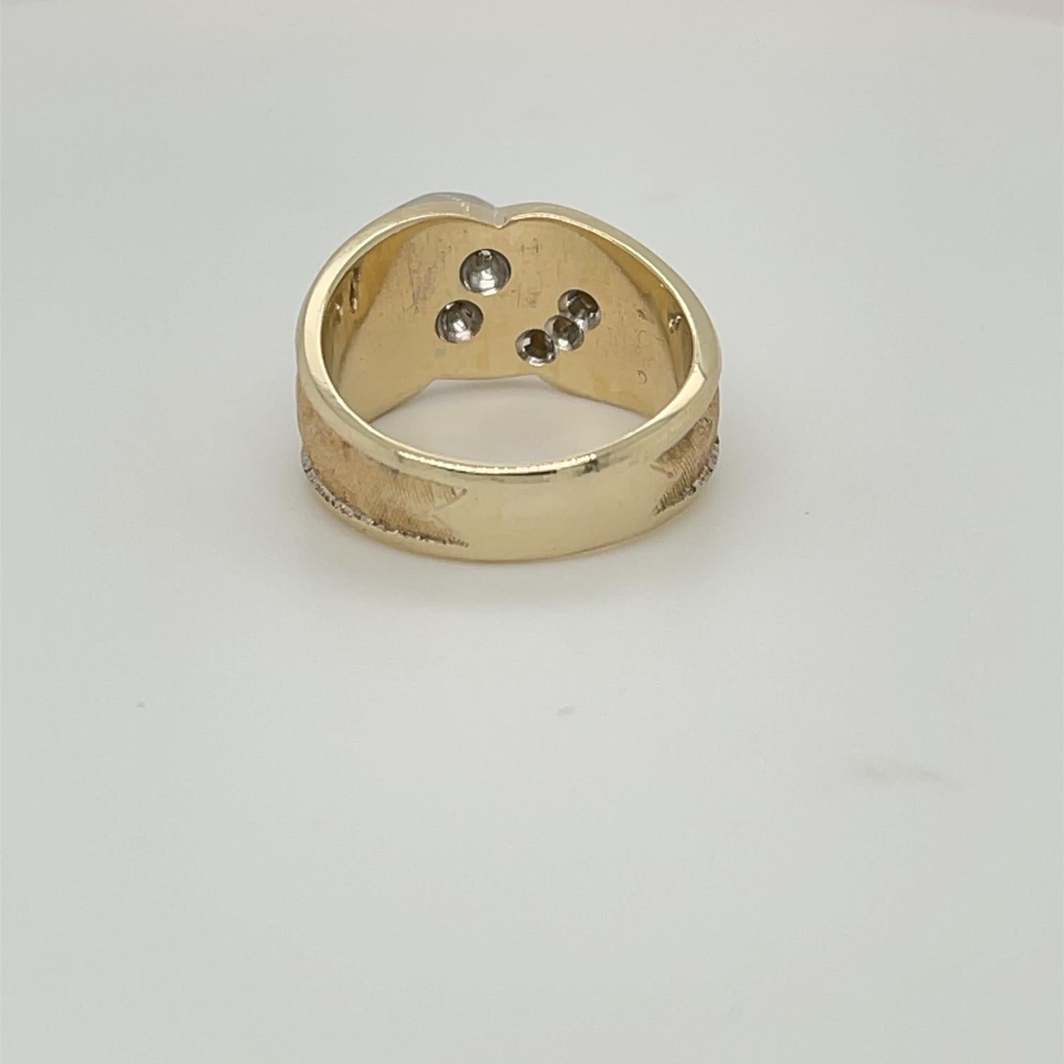Contemporary 14K Yellow/White Gold Diamond Ring
