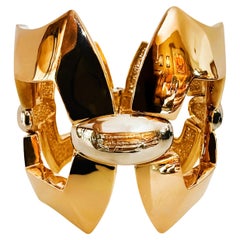 Pulsera italiana entrelazada de oro amarillo y blanco de 14 quilates 36,28 gramos - 7,25 pulgadas