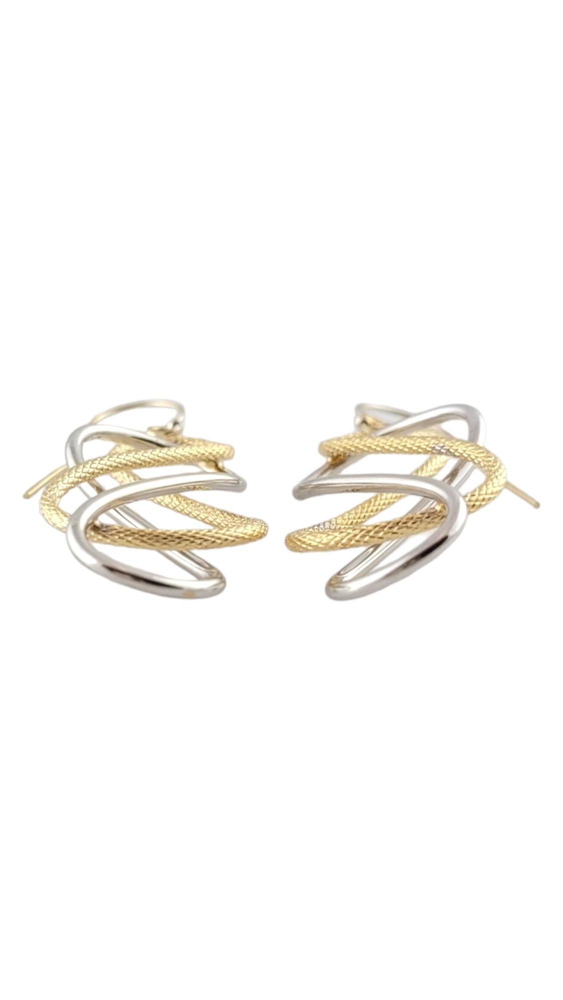 Women's 14K Yellow & White Gold Knot Braided Drop Earrings #18169 For Sale