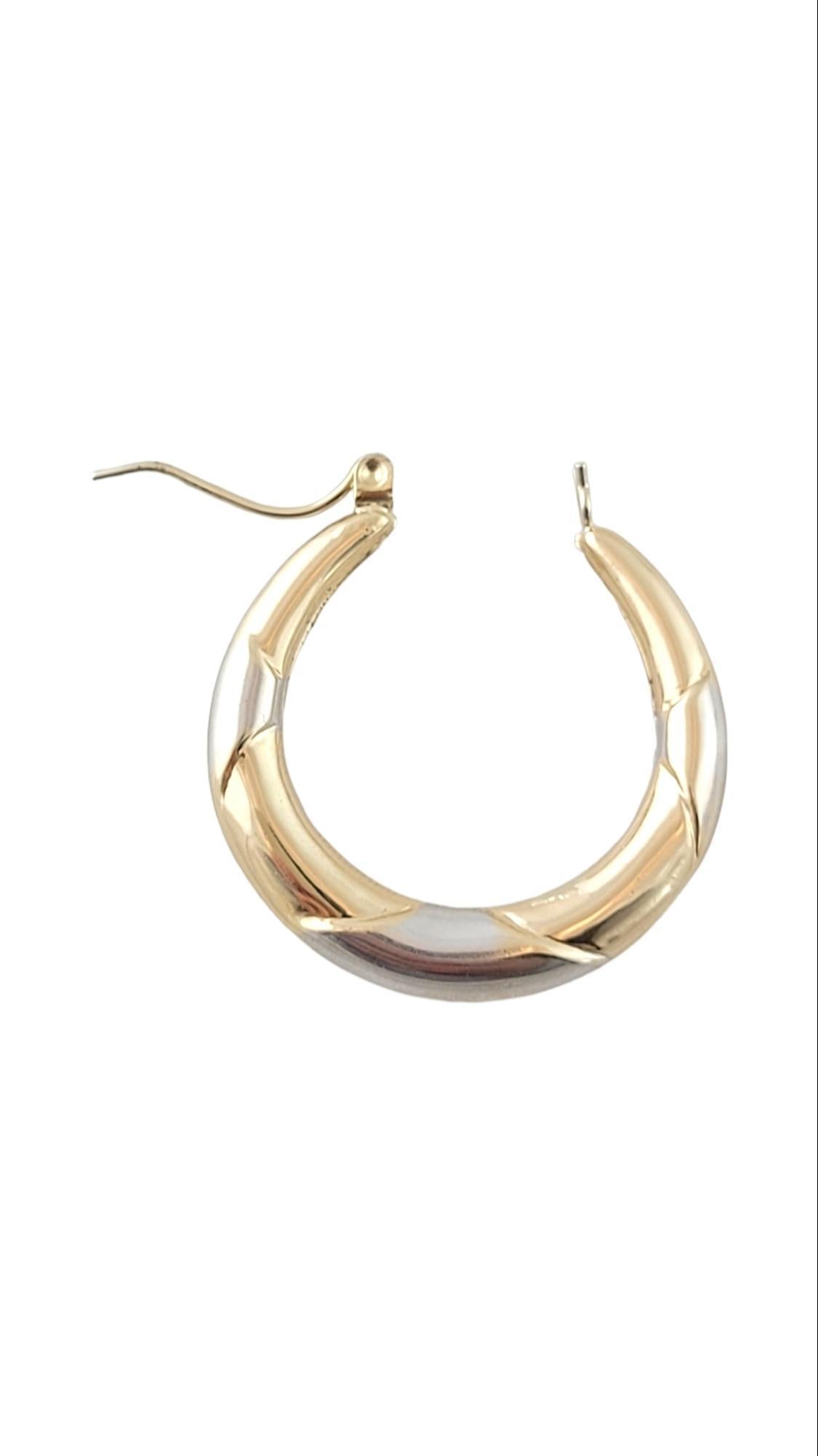 Women's 14K Yellow & White Gold Two Tone Hoop Earrings #15225 For Sale