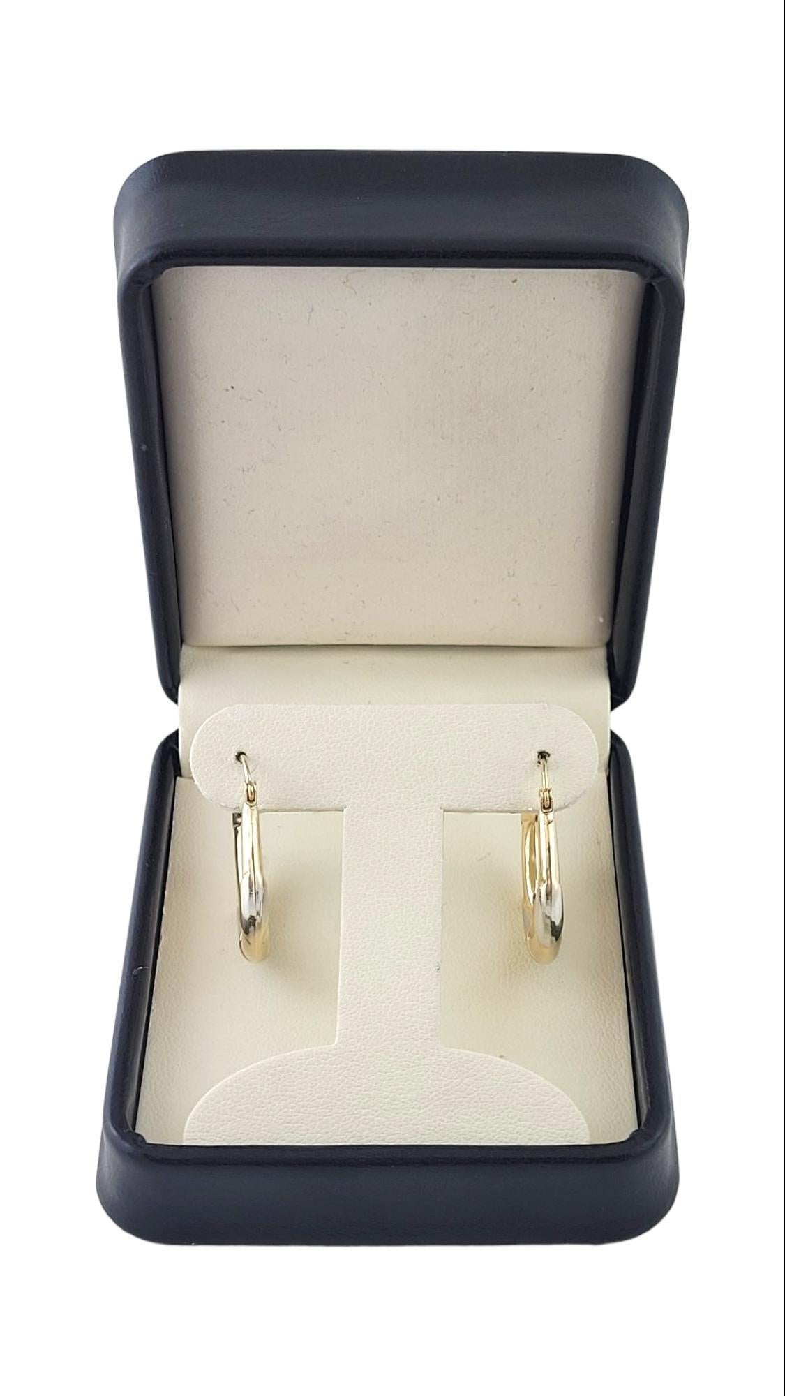 14K Yellow & White Gold Two Tone Hoop Earrings #15225 For Sale 1