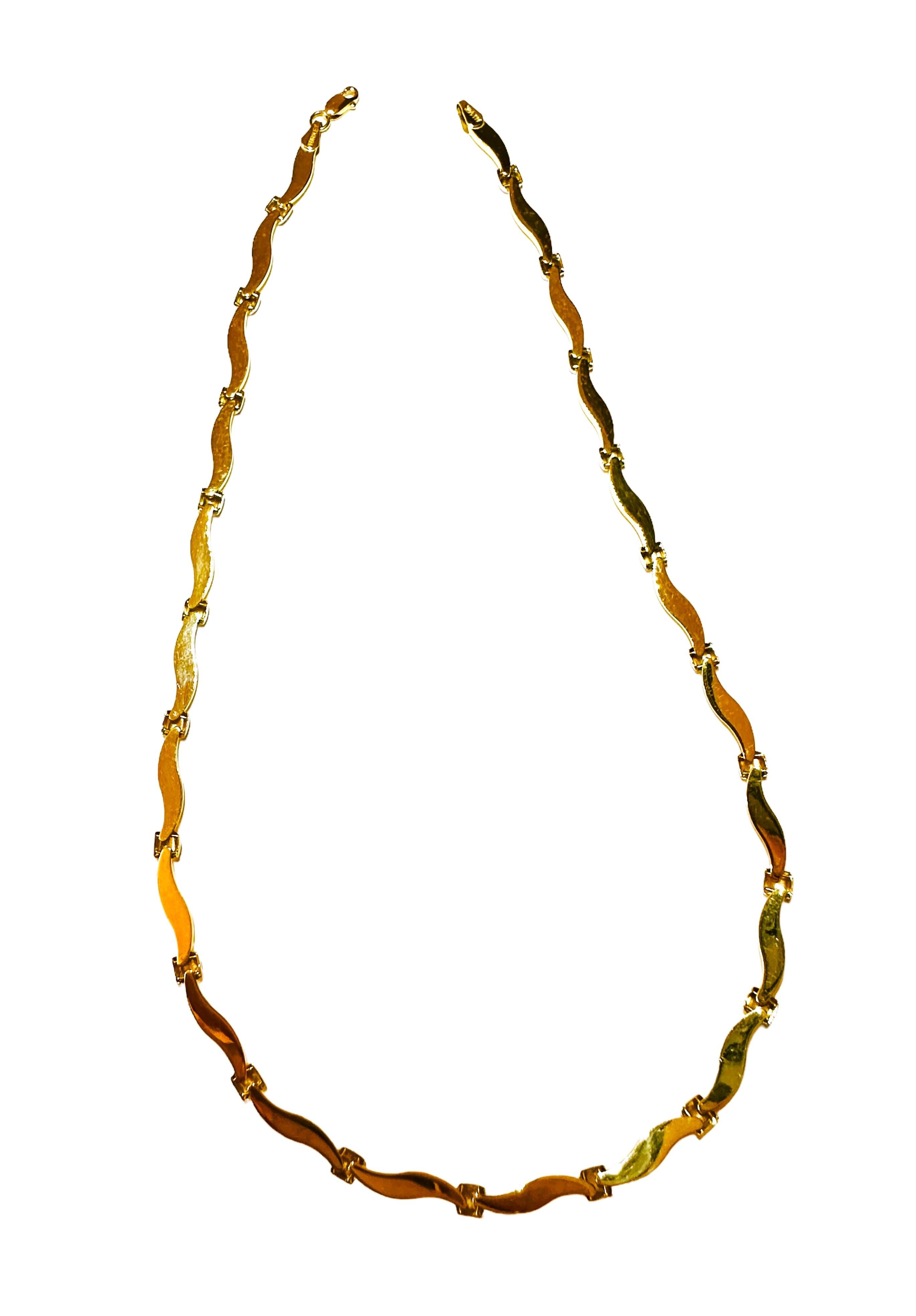 14k Yellow & White Gold Two-Tone Necklace 17.25 Inches 9.50 Grams For Sale 1