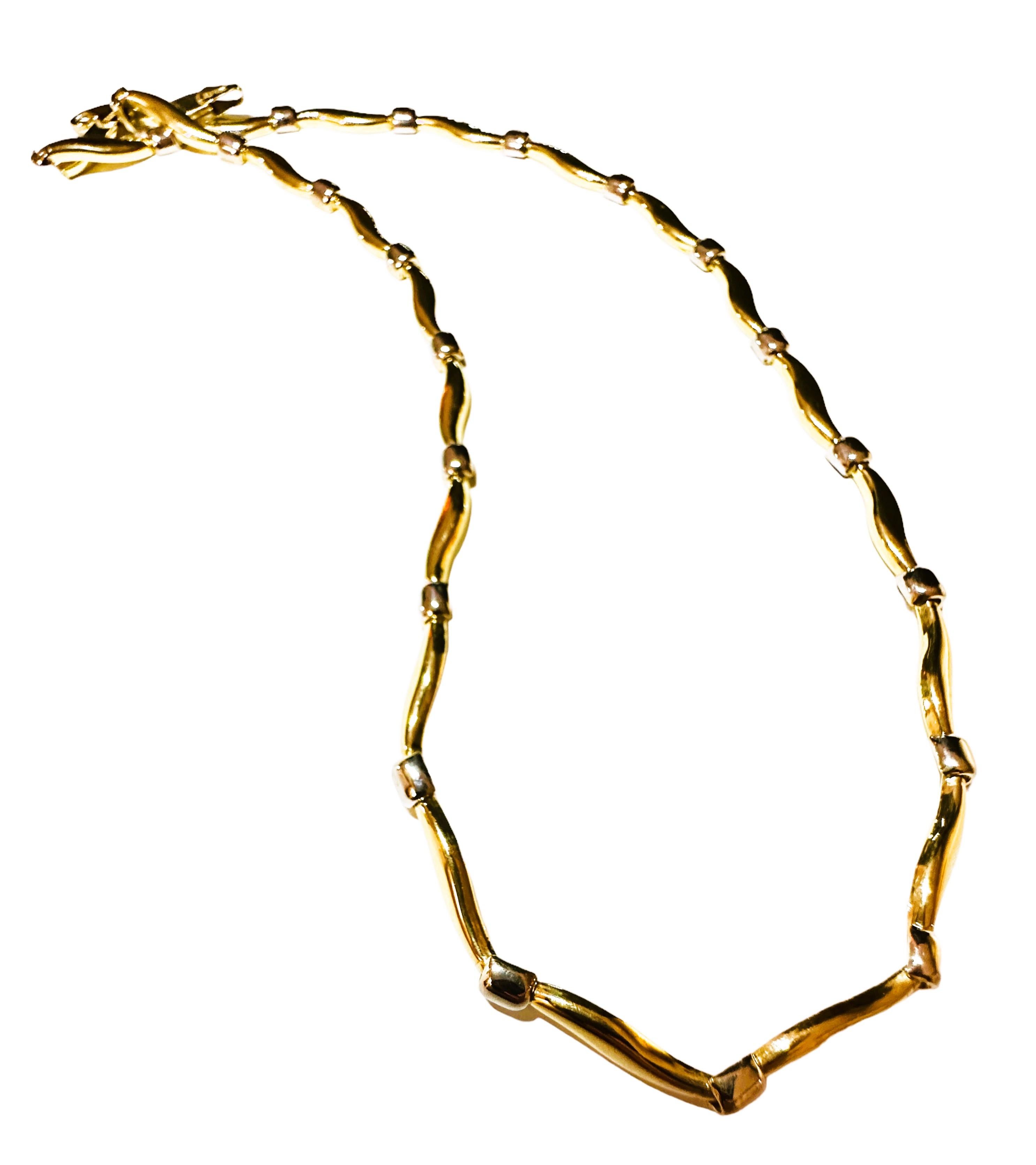 14k Yellow & White Gold Two-Tone Necklace 17.25 Inches 9.50 Grams For Sale 4