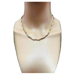 14k Yellow & White Gold Two-Tone Necklace 17.25 Inches 9.50 Grams