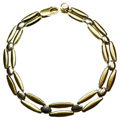 Bracelet italien réversible en or jaune et blanc 14k