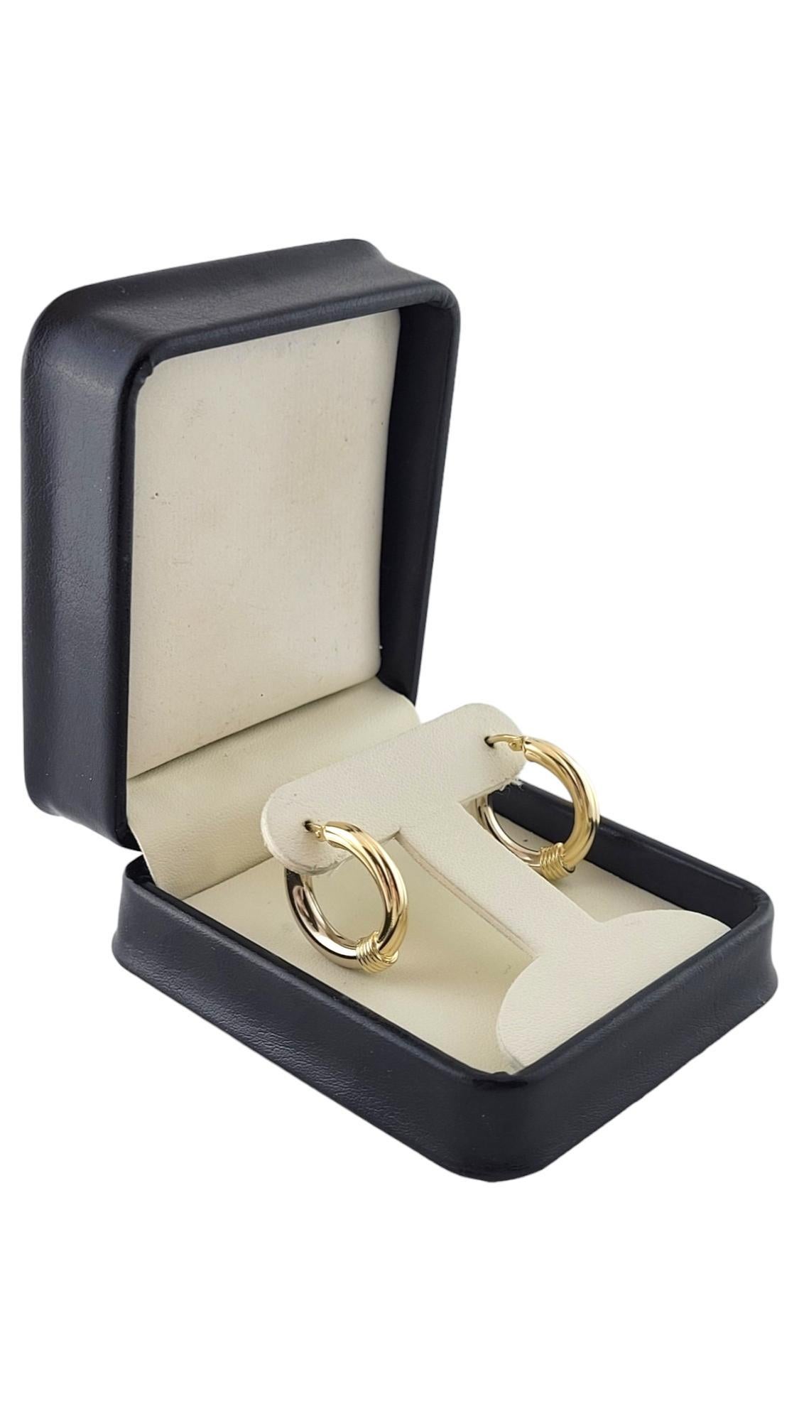 14K Yellow & White Gold Two-Toned Hoop Earrings #17382 2
