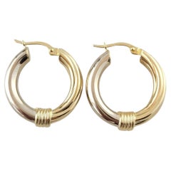 14K Yellow & White Gold Two-Toned Hoop Earrings #17382