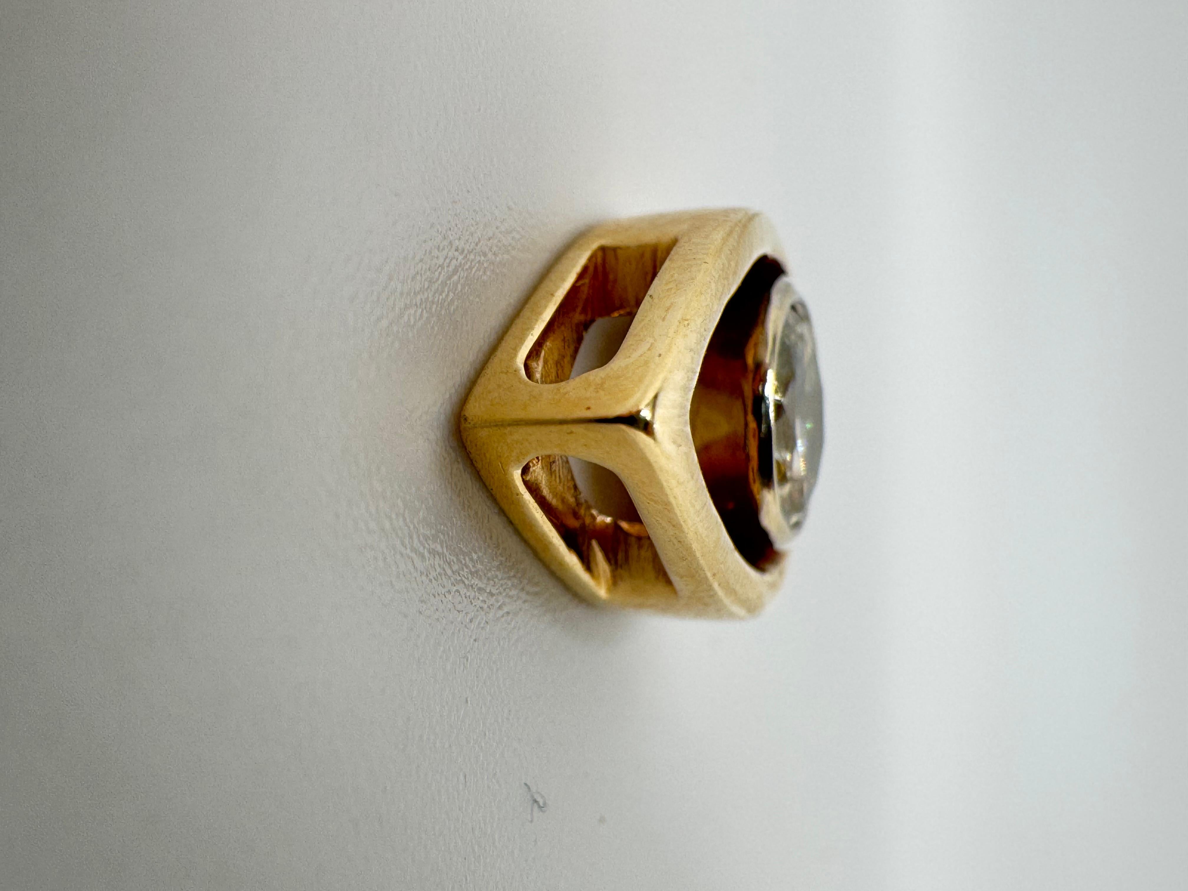 Art Déco Ciondolo con design YG 14K e diamante in vendita